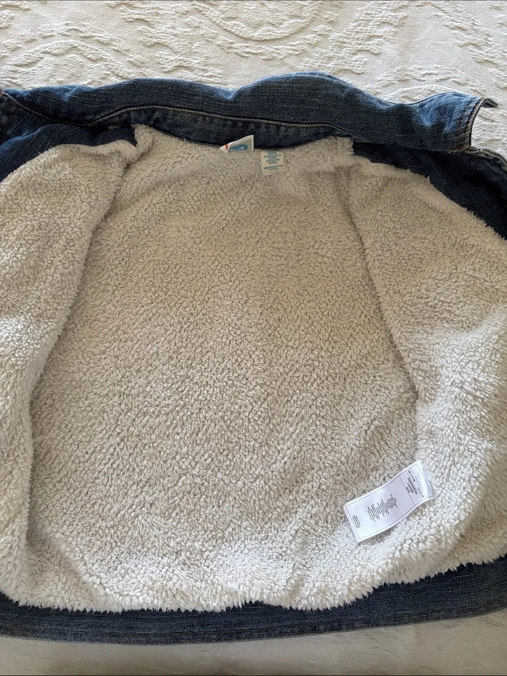 Roxy Girls Denim Sherpa Lined Jacket EUC L Almost Vintage